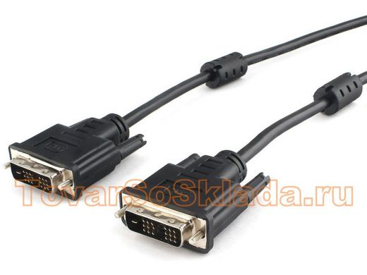 Кабель DVI-D  4,5м single link Cablexpert CC-DVIL-BK-15, 19M/19M, CCS, черный, экран, феррит.кольца,
