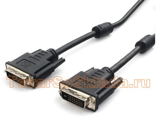 Кабель DVI-D  3м dual link Cablexpert CC-DVI2L-BK-10, 25M/25M, CCS, черный, экран, феррит.кольца,