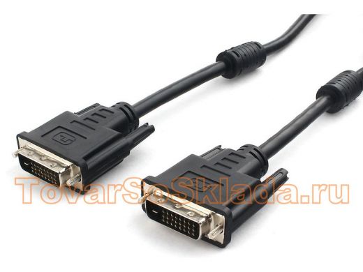 Кабель DVI-D  4,5м dual link Cablexpert CC-DVI2L-BK-15, 25M/25M, CCS, черный, экран, феррит.кольца,