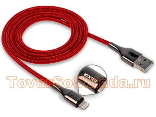 Шнур USB / Lightning Walker С930, индикатор, быстрый заряд, красный