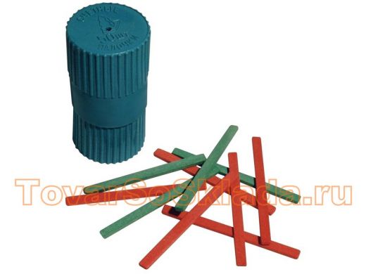 Счетные палочки (50 штук) двухцветные, из натурального дерева, в пластиковом тубусе, С 21 