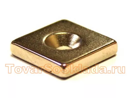 Магнит неодимовый призма с зенковкой