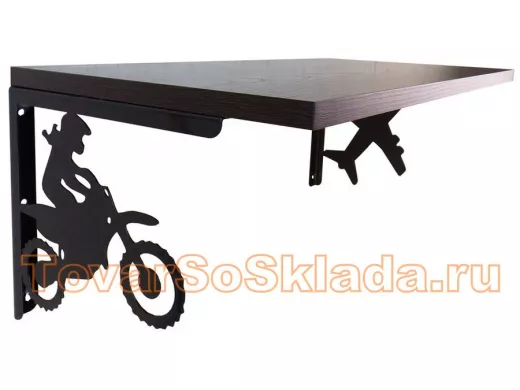 . Полки дизайнерские для мальчиков МОТОКРОСС 1