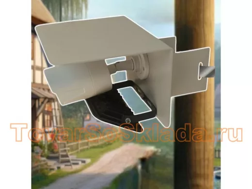 .  Для видеокамер. Кронштейны на столб  одноместные с козырьком шириной 20см и вылетом 17см.