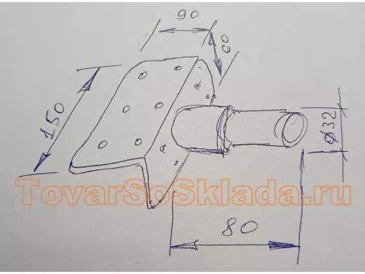 Кронштейны на торец крыши, основания, основа 9х15см