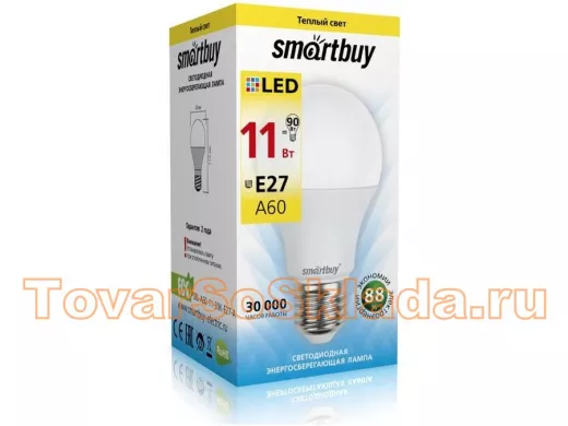 Лампы светодиодные  с цоколем  E27 тип A60 груша