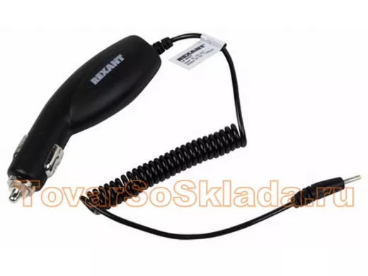 Автомобильные зарядные устройства для телефонов со шнуром и разъёмом 0.7х2.5 мм