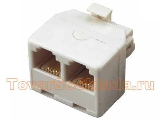 6P-4C (RJ-11) штекер / 2х6P-4C (RJ-11) гнезда, телефонные переходники