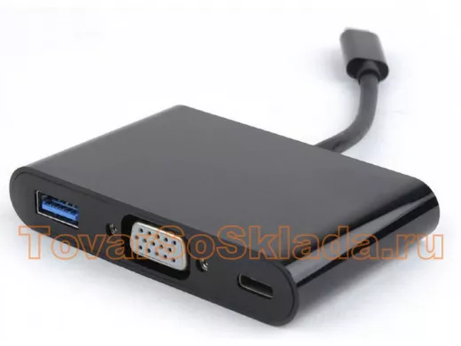 Type-C штекер / VGA гнездо + USB3 гнездо+ подзарядка USB-Type-C гнездо