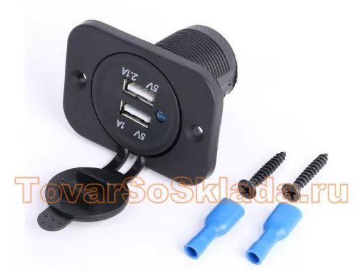 USB порт автомобильный в отверстие c пылезащитой