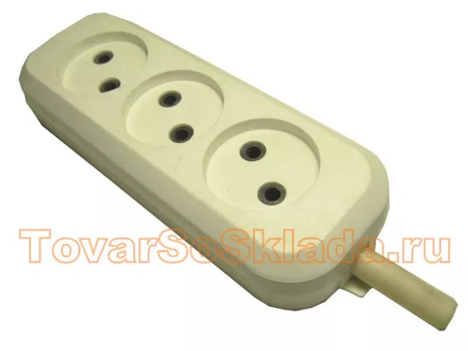 Колодка  удлинителя  3розетки без заземления 