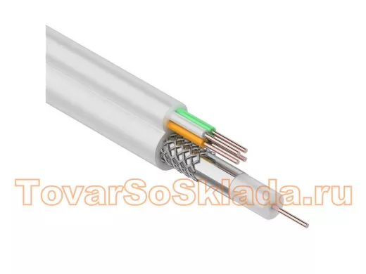 Кабель Видеонаблюдения D=5мм +4*0.5мм  100м  белый (ККСВ)  REXANT  (цена за1 метр)