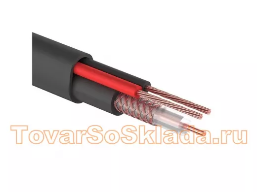 Кабель видеонаблюдения D=7мм КВК-П-2+2х0,50мм, черный OUTDOOR PROCONNECT 01-4214