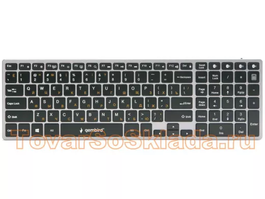Клавиатура беспроводная  Gembird KBW-2, Bluetooth,переключение между 4 устройствами,106 кл.,мультиме