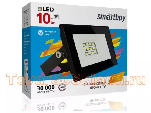 Прожектор светодиодный  10W, Smartbuy-10W/6500K/IP65 (SBL-FLLight-10-65K) FL SMD LIGHT