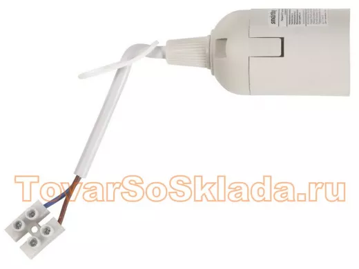 Патрон Е27 пластиковый подвесной с клеммной колодкой, белый (SBE-LHP-tbw-E27)