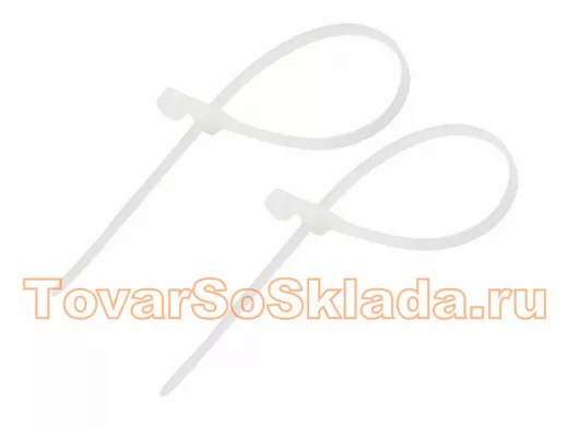 100х2,5мм кабельный хомут под винт (стяжка нейлонoвая) белая (100 шт) nylon REXANT