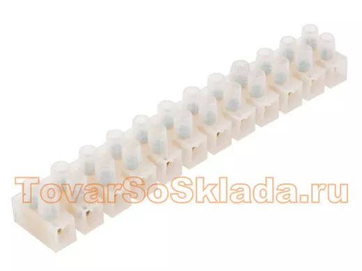 Клеммная винтовая колодка КВ-12 16А,12 мм.кв.  REXANT 07-5012 (цена за линейку 12пар)