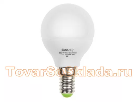 Светодиодная лампа E14 5W 4000K G45 400Lm, аналог 40Вт, JazzWay PLED-ECO