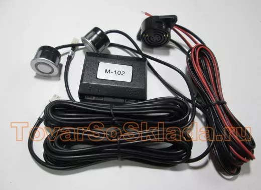 Авто-датчики парковки РТ-2001S   2 датчика/дистанция 0,3-1,8 м/Бипер  silver