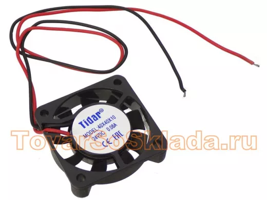 Вентилятор  +24В;   40х40х10мм;  0,09А 4010MS, (втулка скольжения, 6000об/мин) 56317