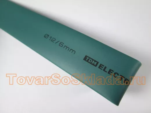 Термоусадка TDM ТУТнг 12/6 зеленая 1м SQ0518-0225