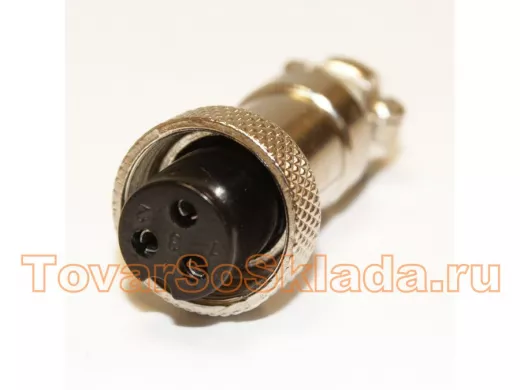Разъём MIC12 (GX12) 3pin гнездо на кабель (5А,125В) GX12M-3A