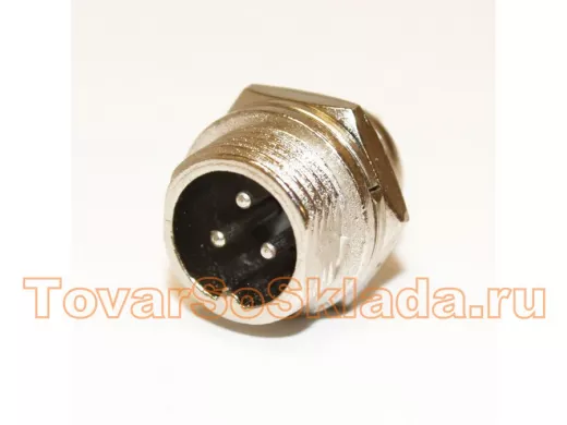 Разъём MIC12 (GX12) 3pin штекер на корпус (5А,125В) 107041