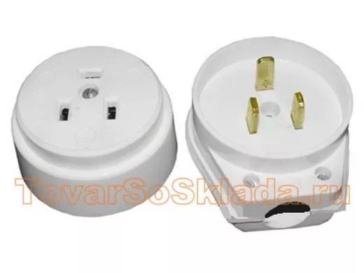 Разъем РШ-ВШ 32А 250В 2Р+РЕ CУ белый TDM SQ1812-0004