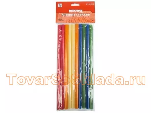 Клеевые стержни, диаметр 11,3мм, длина 270мм, Цветной, REXANT  цена за 1 стержень