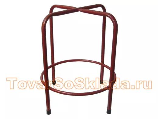 Каркас для табурета с подставкой для ног "TABURETTO-15106" КРАСНЫЙ с колпачками, 16мм