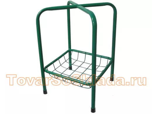 Каркас для табурета с корзинкой "TABURETTO-15114" ЗЕЛЁНЫЙ с колпачками, 16мм