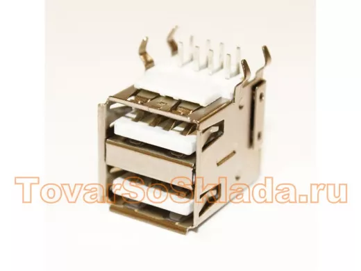 Разъём компьют: гнездо USB-A х 2 на плату, USBA-2J 61906