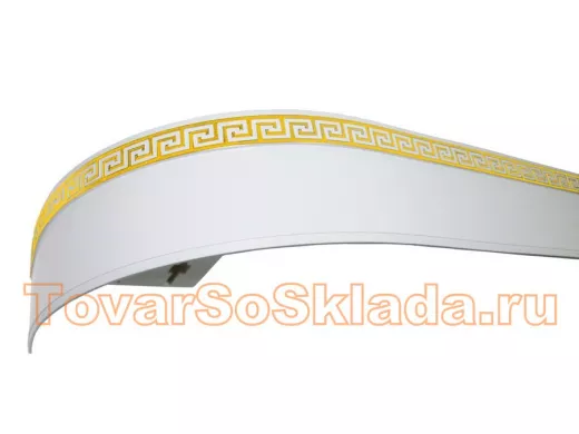 320см карниз ДНК  ЛАБИРИНТ 2 БЕЛЫЙ ЗОЛОТО в индивид. упаковке ультракомпакт