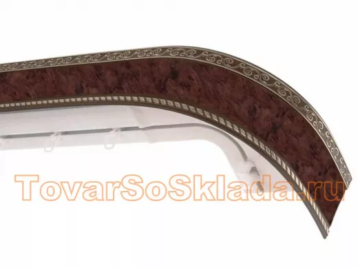 280см карниз ЕСЕНИН СЕРЕБРО 3х рядный с декор. планкой 70мм БУБИНГО гл. в инд. уп. ультракомпакт