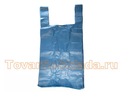 Пакет майка ПНД 30+16х60, 15мкм синяя  (100шт./уп) (цена за 1шт)