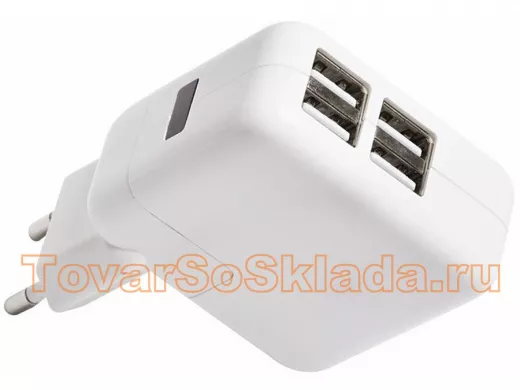 Зарядное устройство 4xUSB  REXANT переходник+адаптер (5V, 2 выхода x 2100mA и 2 выхода x 1000mA)