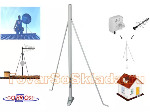 Кронштейн для антенны на любую крышу 