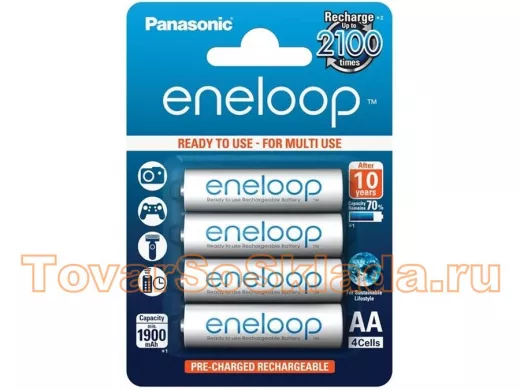 Аккумулятор AA 1900 mAh 1,2В  Panasonic Eneloop Pro BK-3MCCE/2BE BL-4  (цена за 1 элемент)