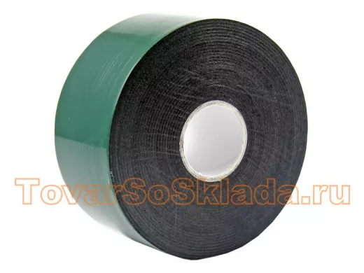 Скотч двухсторонний, зеленого цвета на черной основе, 40мм, 5метров  R09-6140