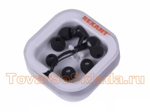 Гарнитура  REXANT пластмассовые H-204 ( наушники с микрофоном )  черные 18-2012