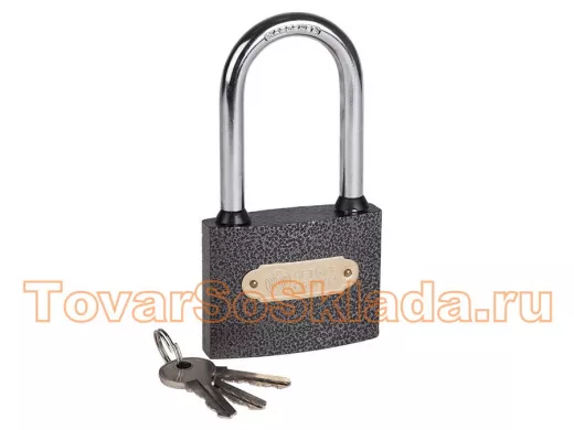Навесной замок 75 мм чугун длинная дужка 