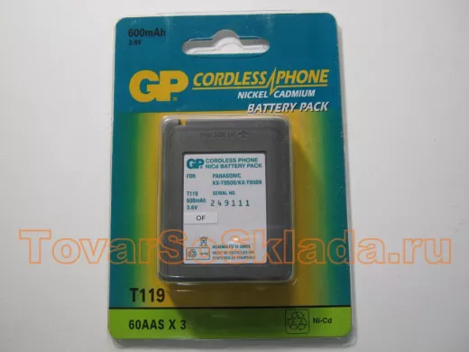 Аккумуляторы  GP T-119 (600mA 3.6V)