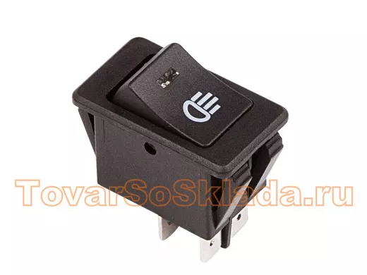 Выключатель клавишный 12V 35А (4с) ON-OFF  с синей LED подсветкой  REXANT