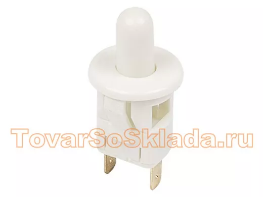 Выключатель-кнопка 250V 2.5А (2с) ON-(OFF)  Б/Фикс  белый (мебельная)  REXANT
