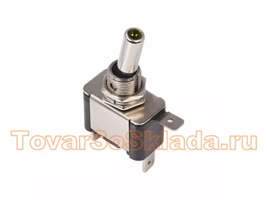 Тумблер 12V 20А (3c) ON-OFF однополюсный  с зеленой LED подсветкой  REXANT