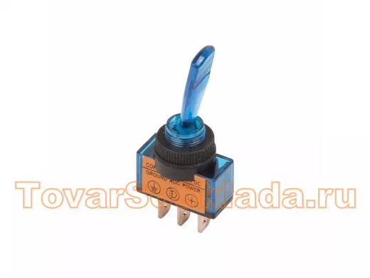 Тумблер 12V 20А (3c) ON-OFF однополюсный  с синей подсветкой  REXANT