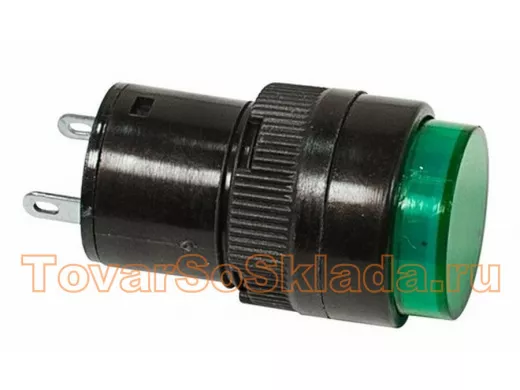 Лампа индикаторная  диаметр 16  220V  зеленый  REXANT