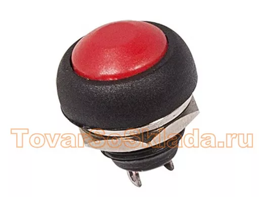 Выключатель-кнопка  250V 1А (2с) (ON)-OFF  Б/Фикс  красная  Micro  REXANT