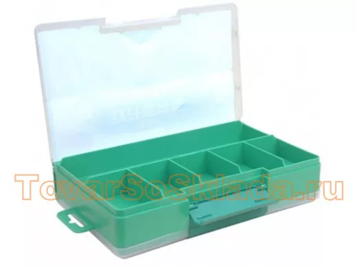 Бокс для радиодеталей B-210 210х130х50 мм глубина 20 мм, 13 ячеек с двух сторон, пластик(прозрачный)